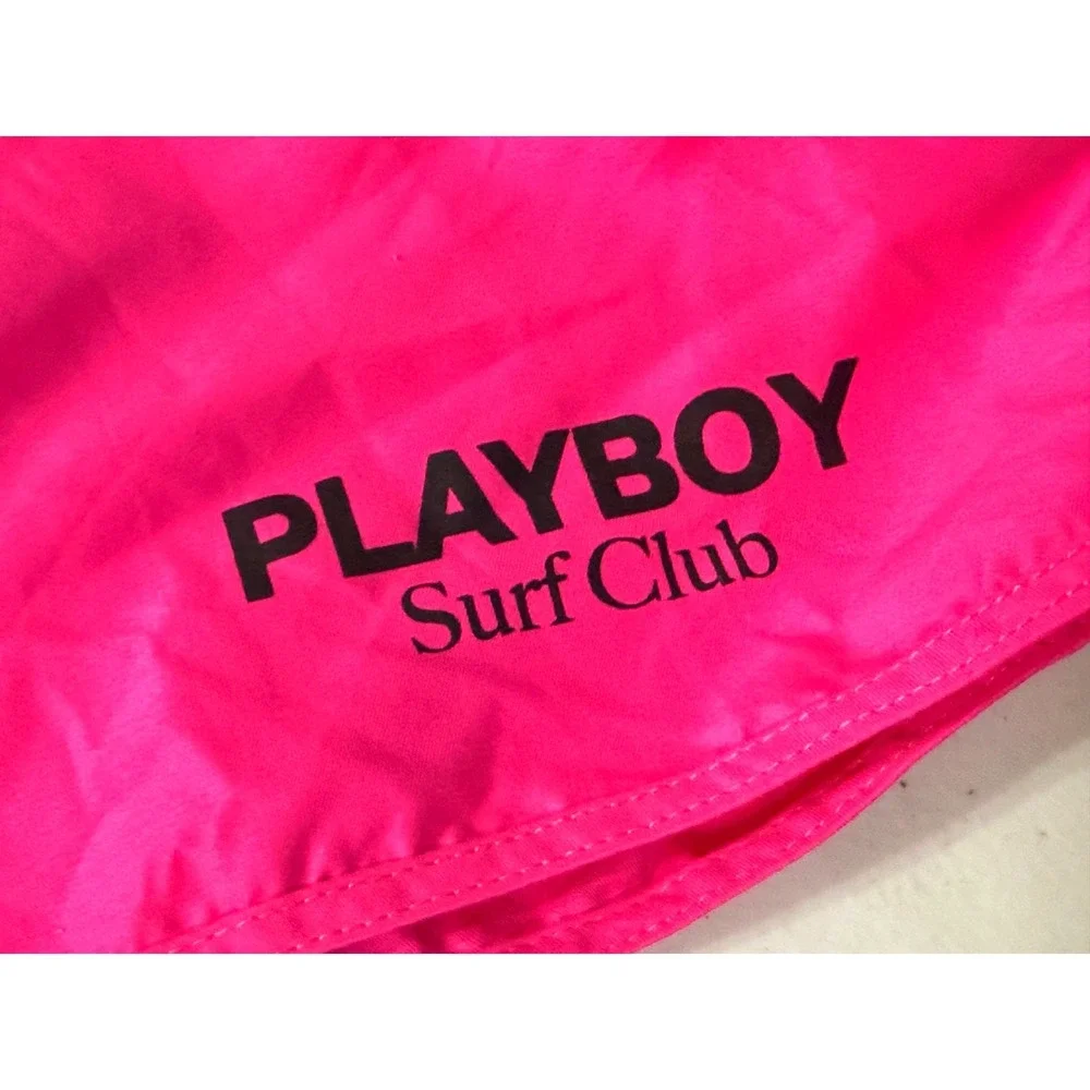 Playboy by PacSun Mens Hot Pink Surf Club Swim Trunks Shorts Size M